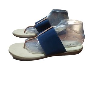Palms 10 Sandals Open Toe Blue Woman Shoes. (0078)